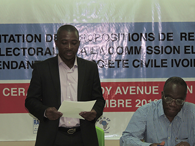 ATELIER DE PRESENTATION DES PROPOSITIONS DE REFORME ELECTORALE